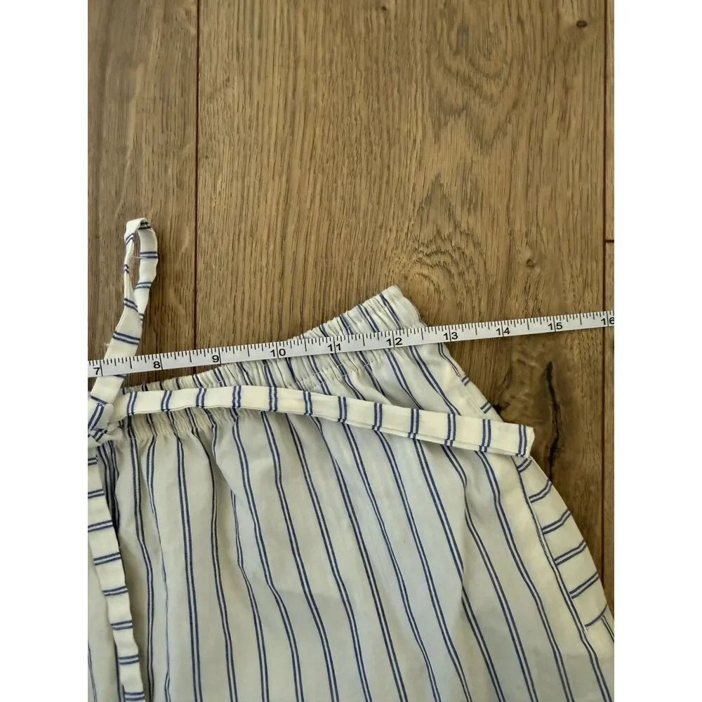 STATESIDE S nwot Anthropologie cotton pinstripe blue stripe boxer short natural